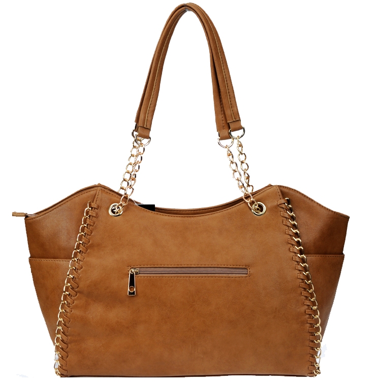 Designer Inspired Faux Leather Fashion Handbag w Tassel