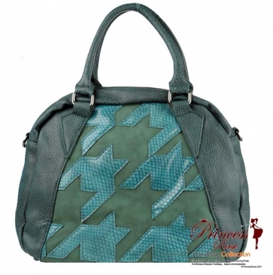 Modern Designer Inspired Leatherette had bag w/ Patter Accent