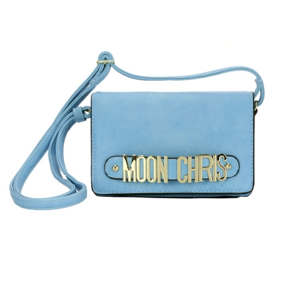 Moon Chris Petite Style Faux Leather Mini Crossbody Bag 33791 - Blue