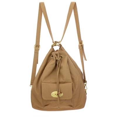 Faux Leather Shoulder Bag and Backpack 35219 - Taupe