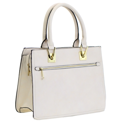 Faux Leather Tote Bag 35356 - Beige