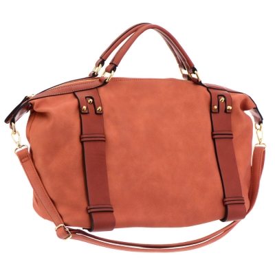 Faux Leather Shoulder Bag 35735 - Dark Orange