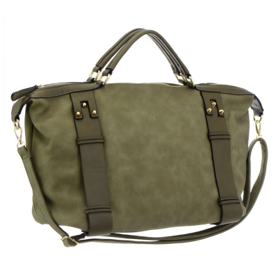 Faux Leather Shoulder Bag 35735 - Olive