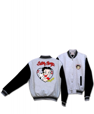 Betty Boop and Pudgy Her Pet Dot Baseball Jacket BJ-9028