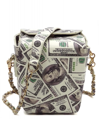 Lucky 100 Dollar Bills Takeout Box Chain Bag JYSF0377