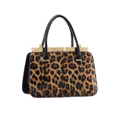 Leopard Skin Patent Leather Handbag LP508 36309 BR