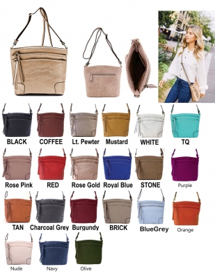 All-In-One Tassel Detailed Crossbody Bag/ Messenger Bag with Double-zipped front compartment WU059
