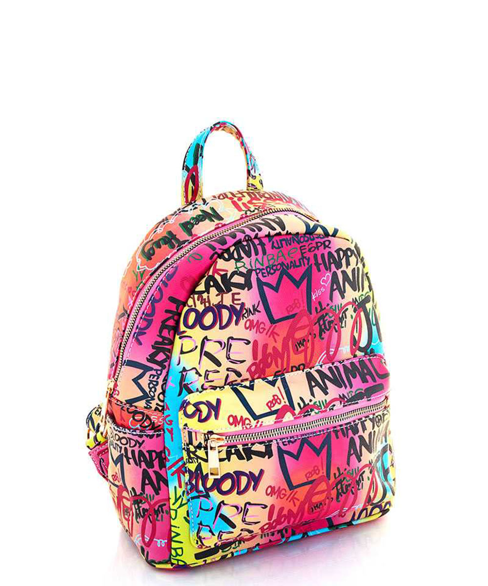 Graffiti Print Backpack 6520